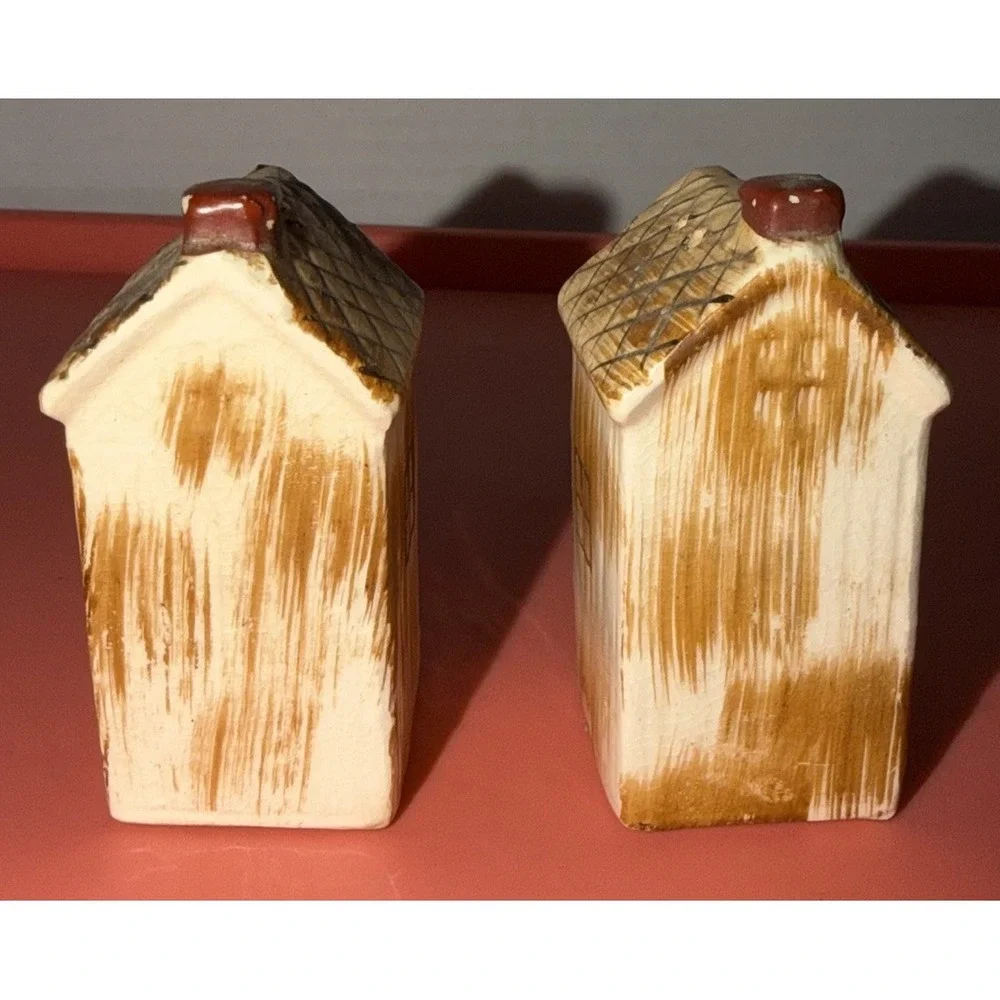 Vintage Outhouse Salt & Pepper Shakers I'm Full Of S I'm Full Of P Brown Japan